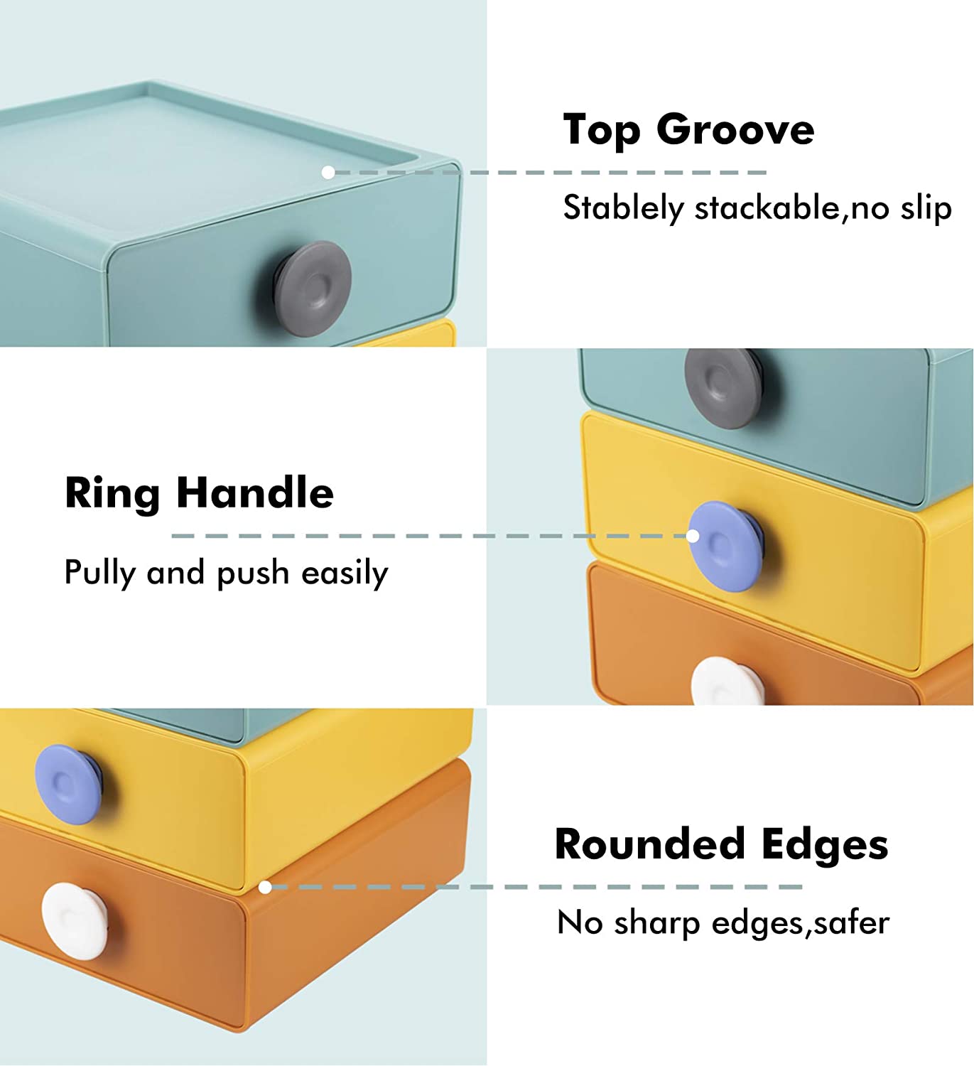 Stackable Storage Drawer Small Desktop Storage Containers with Drawers Plastic Organizer Box for Office Supplies Makeups Jewelry