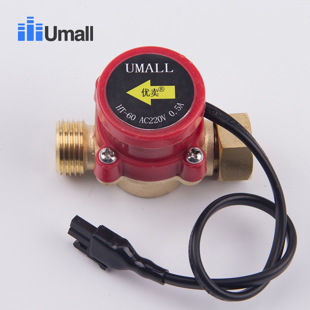 HT60 filetage G1/2 20MM interrupteur de débit d'eau Hall contrôle de pression automatique connecteur Valve Maintenance capteur de système de chauffage solaire