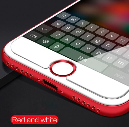Vingerafdruk touch id-folie voor iphone 8 home-knop beschermfolie stickerfolie voor iphone 8 7 plus 5s se 6s 6 ipad air pro mini: Wit en rood