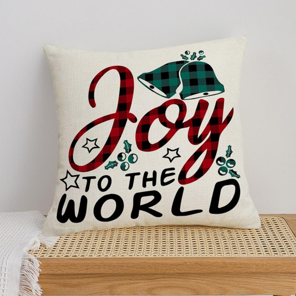 2022 Gelukkig Nieuwjaar Vrolijke Kerstversiering Linnen Kussenhoes Buffalo Rooster-Plaid Kussensloop Rendier Sokken Kussensloop