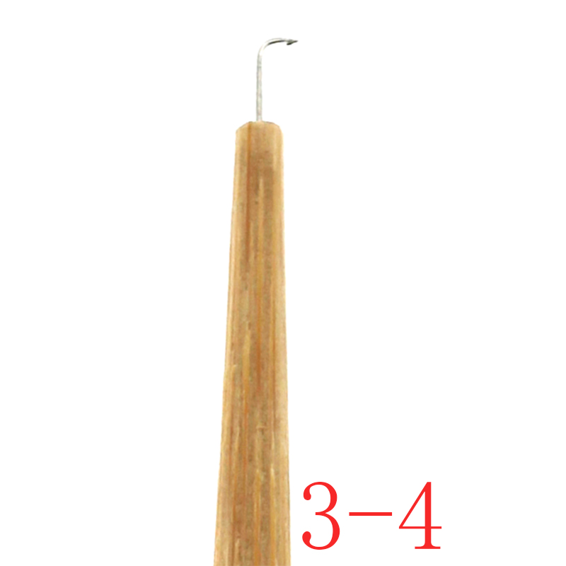 Aiguille de ventilation pour perruque, poignée en bois, outils pour la fabrication de Crochet, 10 pièces: 3-4
