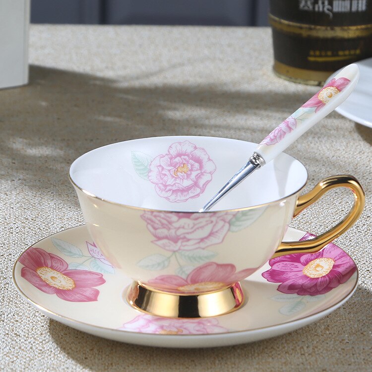 European style fruit flower tea cup household ceramic cup flower tea cup English afternoon tea tea set tea cup set coffee cup: 1