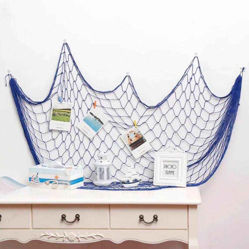 Visnet Wandkleden Decor Met Schelpen Rustieke Nautische Stijl Wandkleden Ornamenten Decoratieve Voor Thuis Bar