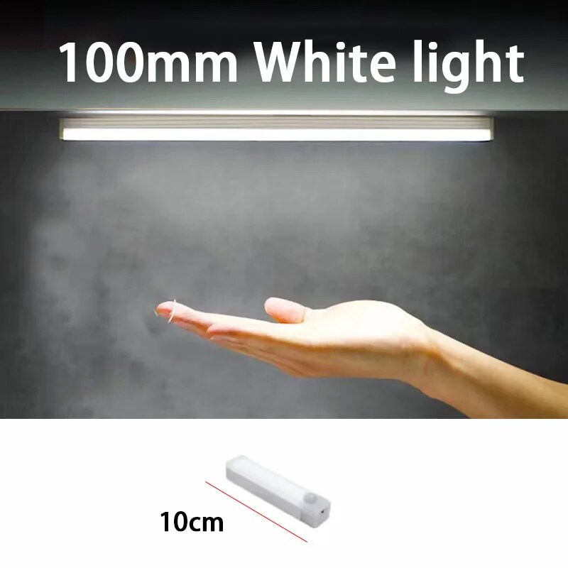 LED Night Lights Wireless Motion Sensor Wall Light USB Rechargeable Kitchen Cabinet Corridor Night Lamp For Bedroom: Light Red