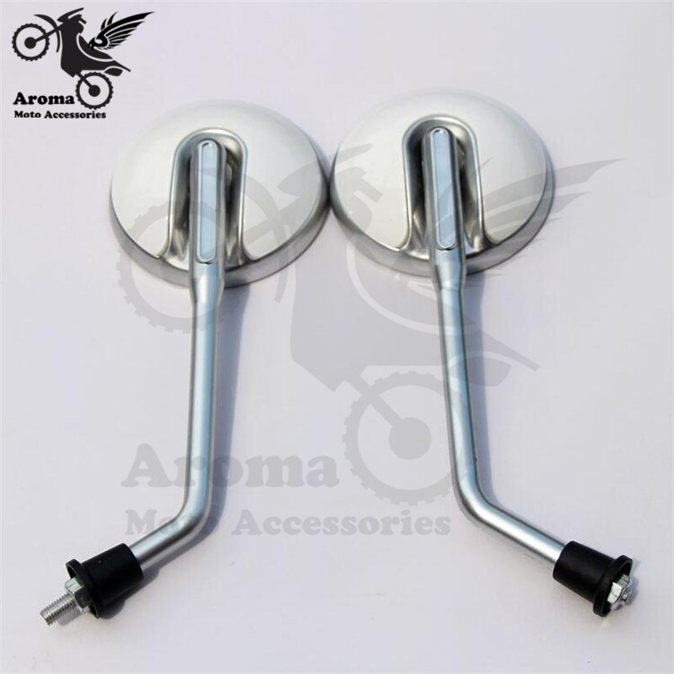 1 paar wit ronde motorfiets spiegel 10 MM 8 MM schroef motor side spiegels moto backup spiegels univeral scooter achteruitkijkspiegel spiegel