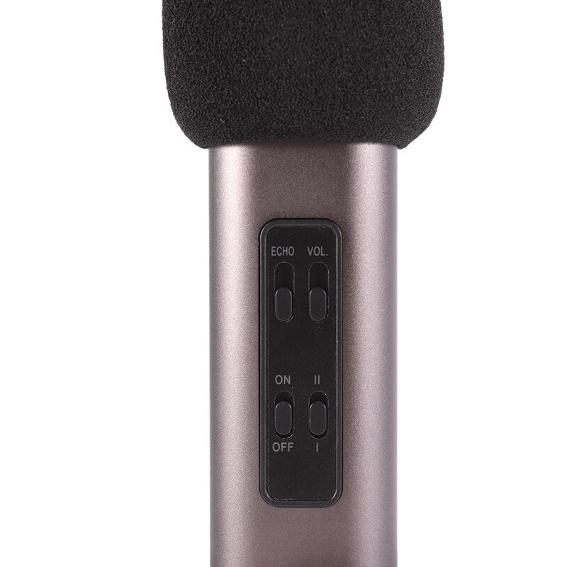 Portable Aluminum Alloy Microphone Mobile Singing Microphone for Live Broadcasting Recording Meeting Black Gray