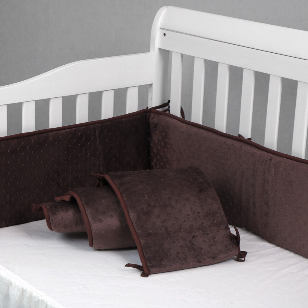 Ren farve baby krybbe sengetøj fyld 100%  bomuld baby krybbe kofanger: Brun