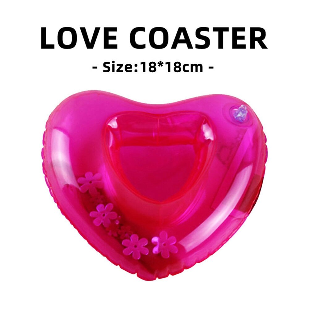 Coaster Inflatable PVC Donut Lemon Watermelon Pineapple Crab Love Cup Holder Inflatable Water Floating Cup Holder: love