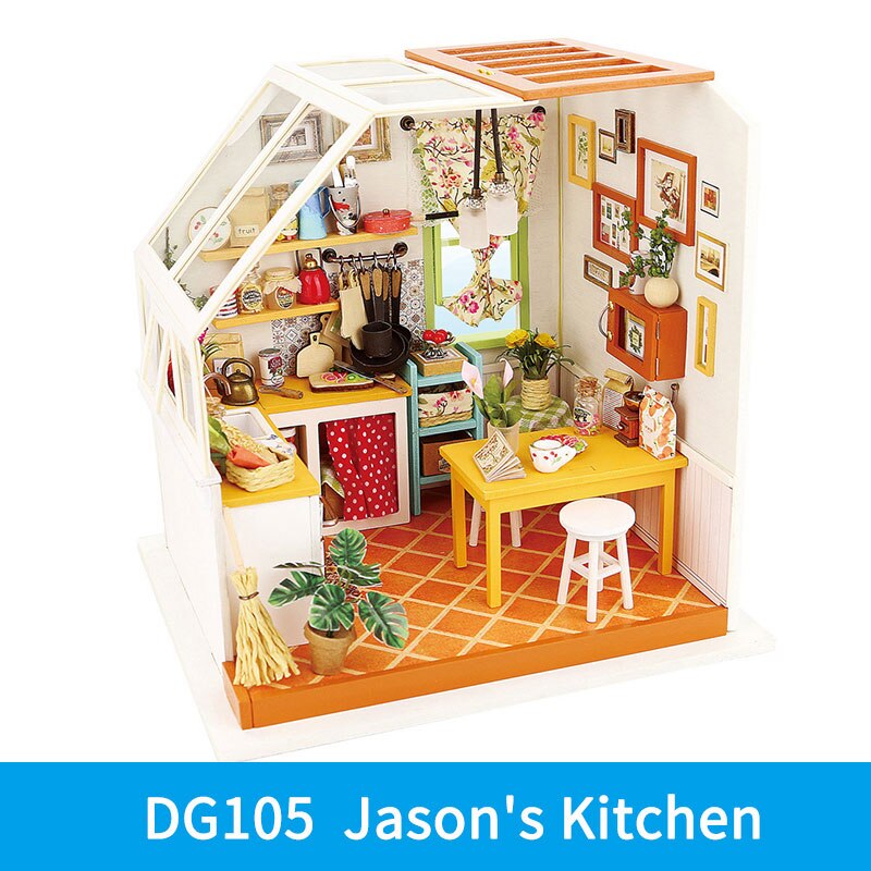 Robotime Diy Houten Miniatuur Dollhouse 1:24 Handgemaakte Poppenhuis Model Building Kits Speelgoed Voor Kinderen Volwassen: DG105