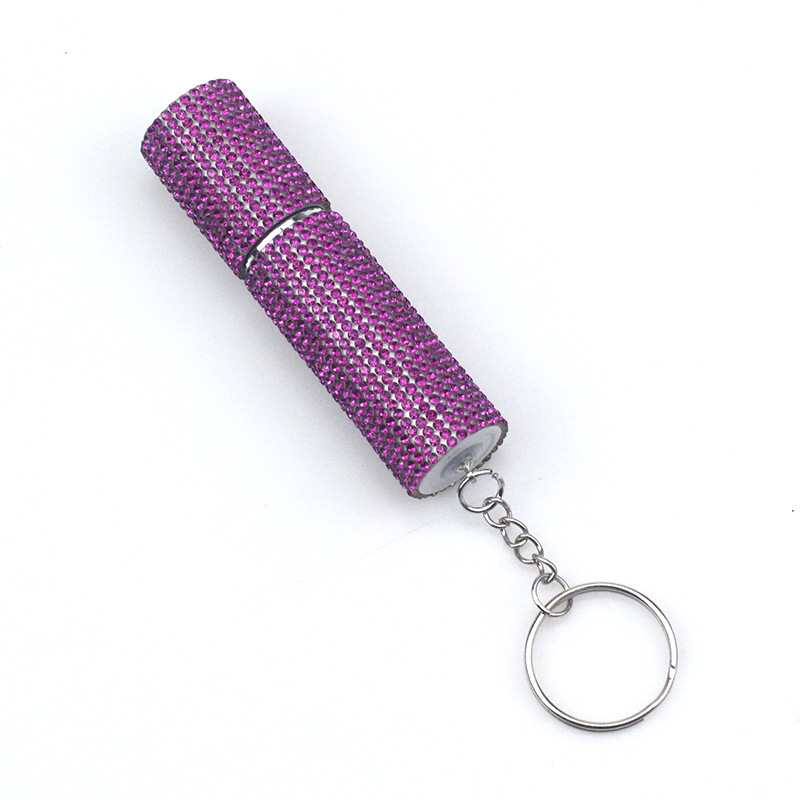 10Ml Diamant Parfum Fles Strass Lege Spuitfles Reizen Draagbare Pers Subbotteling Met Sleutelhangers Vrouwen Sieraden Cadeau: Clear