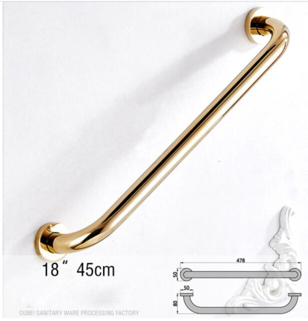 Bathroom Tub Shower Safety Bar 30cm/40cm/50cm gold brass Grab Bar Grip Hand grip Bathroom Handrail Grab Bar: 45cm