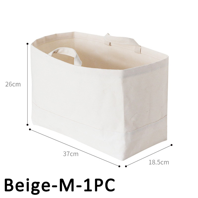1/3/5PCS Foldable Sundry Storage Basket Canvas Clothes Storage Basket Large Portable Toy Storage Basket White Handheld Organizer: green