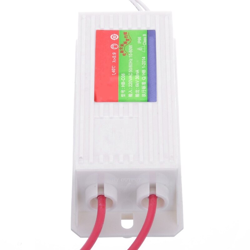 Transformador electrónico de neón de Hb-Co6, rectificador de fuente de alimentación de neón impermeable, 6Kv, 60W, 30mA, 1 ud.