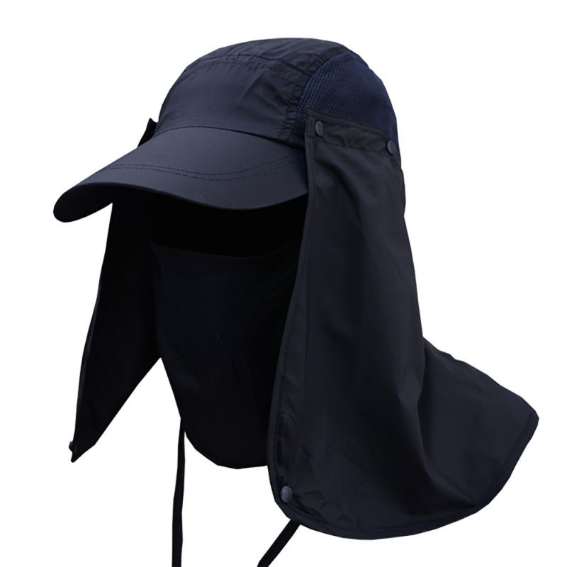 Unisex sommerhat solbeskyttelse hat uv beskyttelse ansigt halsklap solhætte ansigt mand udendørs fiskeri vandreture arbejde afslappet hat: Zq