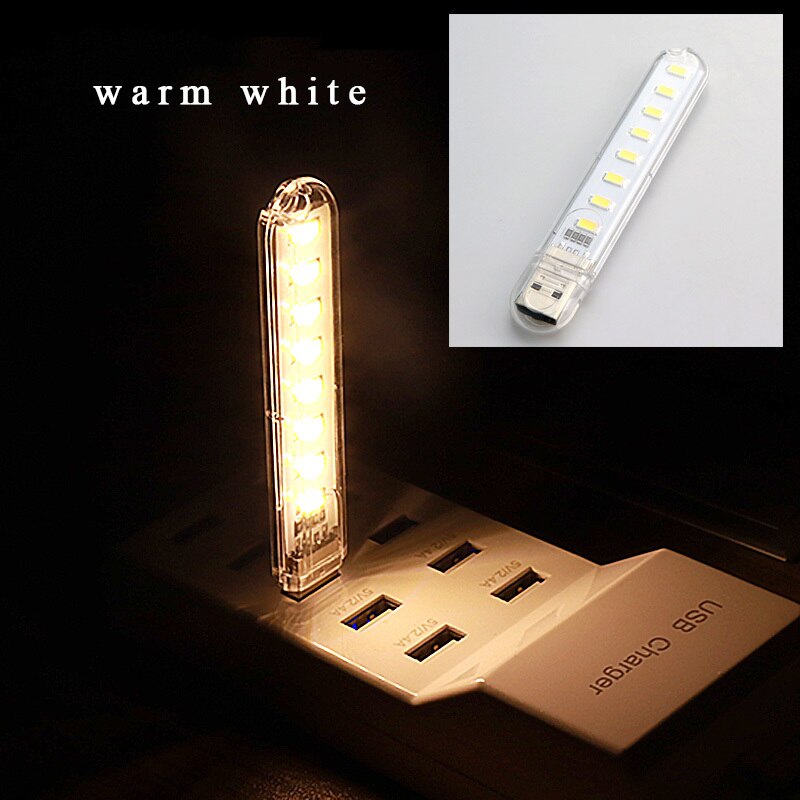 USB LED Books Flashlight Power Bank Powered Book Light 5V Portable Night Lights USB LED Book Lights 3LEDs 8LEDs SMD 5630 5730: Cold White 8LEDs