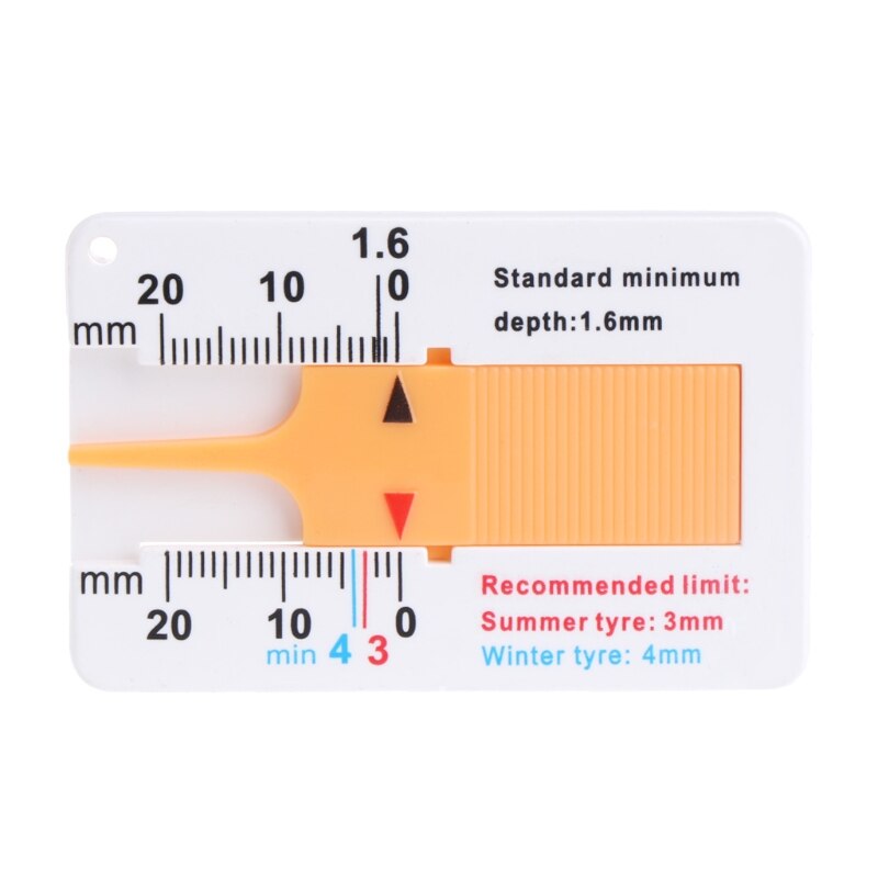 Tyre Tread Depth Gauge Car Motorcycle Trailer Wheel Keychain Measure Tool