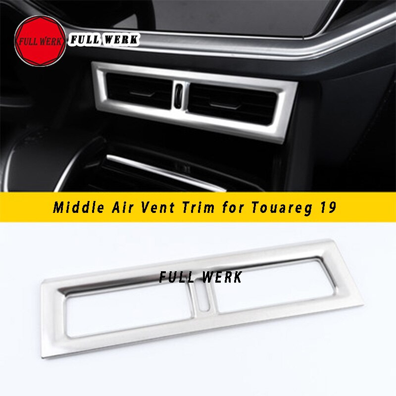 304 Ss Auto Styling Interieur Bekleding Voor Touareg 19 Air Vent Gear Shift Window Switch Cup Cover Frame Sticker accessoires: Middle Air Vent