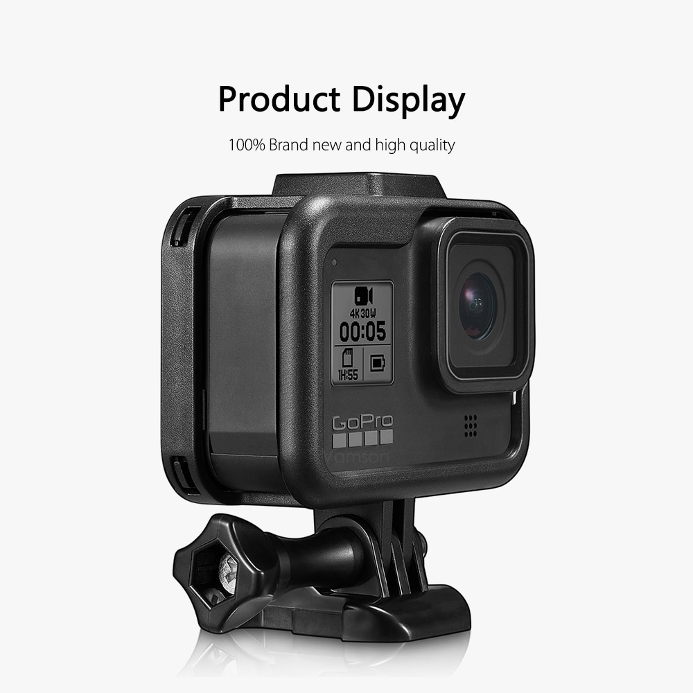 Vamson-gopro hero 8の保護ケース,黒いフレーム,ボーダーカバー,強化ガラススクリーン,goproアクセサリ,vp652