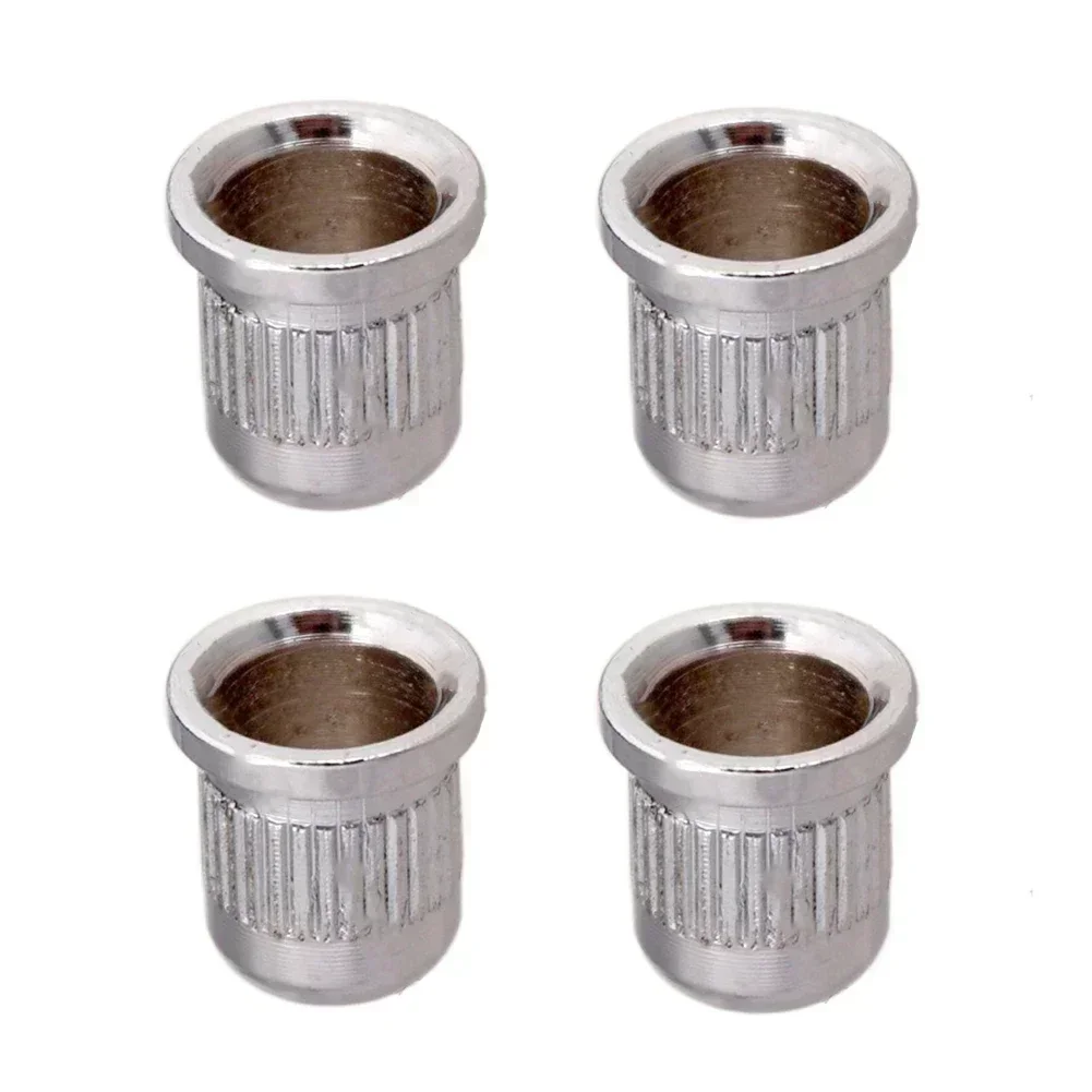 4Pcs Electric Guitar Through Body Bass Strings Ferrules Gold String-Through Body Ferrules For-Stratocaster TL Electric Guitar: Silver