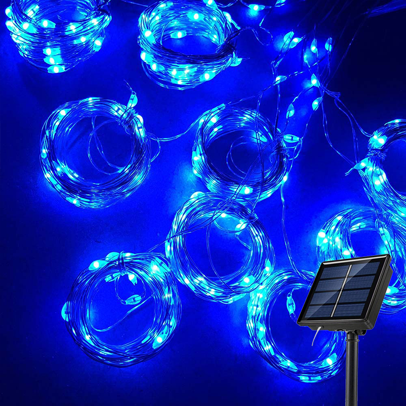 Cortina de luz Solar para exteriores, guirnalda de hadas Solar impermeable, luces de cadena para jardín, patio, pabellón, boda, , vacaciones, luces decorativas: Soleado amarillo / 6-10 W