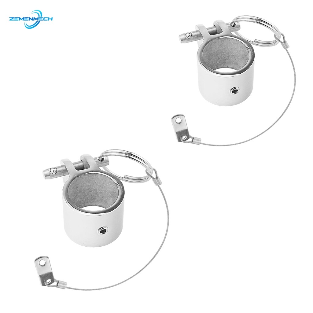 Abrazadera deslizante de mandíbula de acero inoxidable, herramienta de ajuste deslizante superior Bimini con pasador de liberación rápida de 1 pulgada y 25mm, 2 uds.