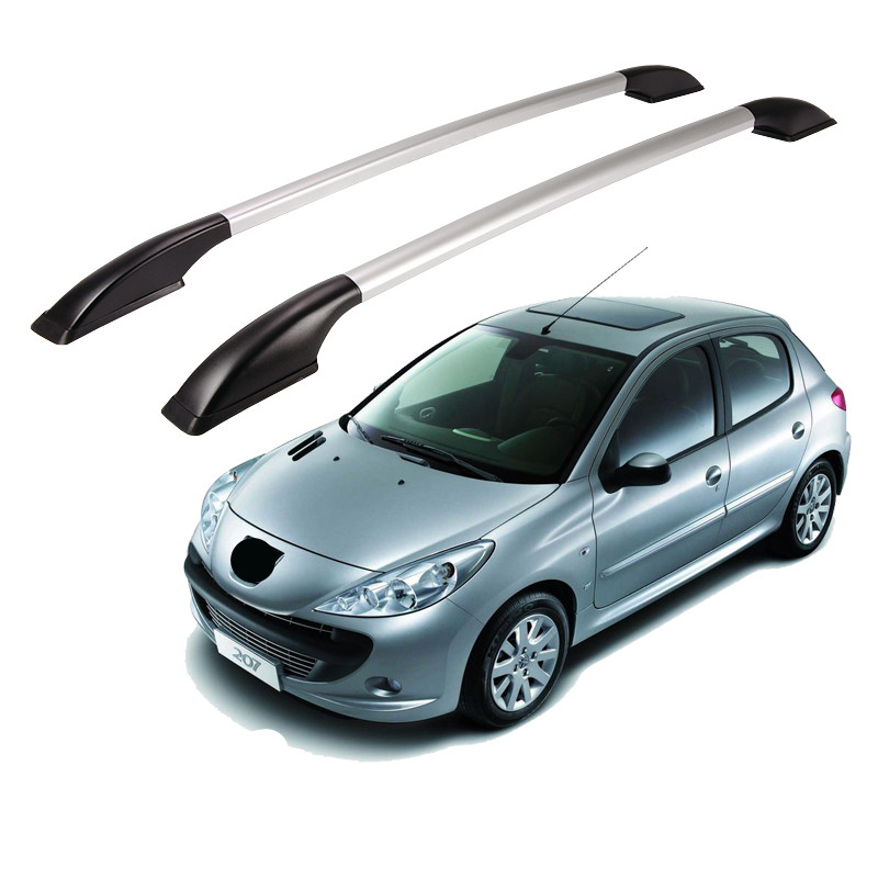 Barres décoratives de porte-bagages de barre latérale de barres de toit de trou libre adaptées pour Peugeot 207 206 2005 06 07 08 09 10 11 12 13 DA030