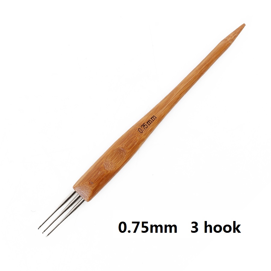 Alileader 1 st 0.5mm 0.75mm dreadlock virknål med stjärtsnöre 1/2/3 huvuden krok för att göra virkade flätor hår: 0.75mm 3 huvud jianwei
