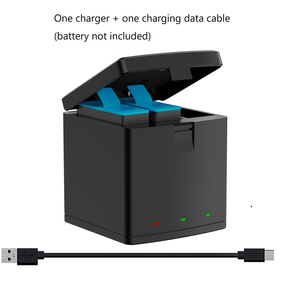 2000 mah batterier til gopro hero 9/10 batteri ,3- kanals usb oplader (fuldt kompatibel med officielt gopro 9 10 tilbehør): 1 oplader