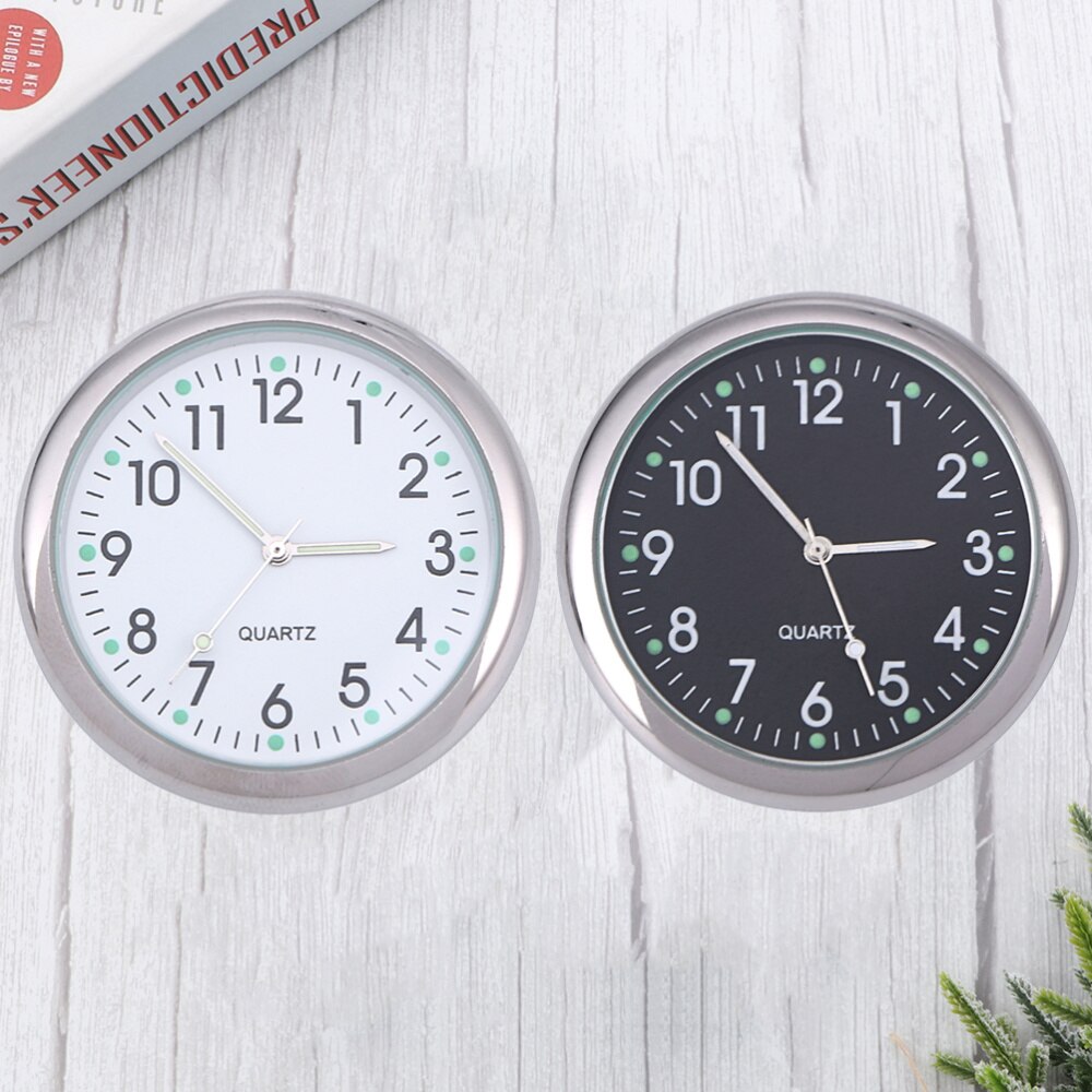 2 st bil instrumentbräda klockor självhäftande nattlysande universell stick-on pekklocka digital klocka för bil