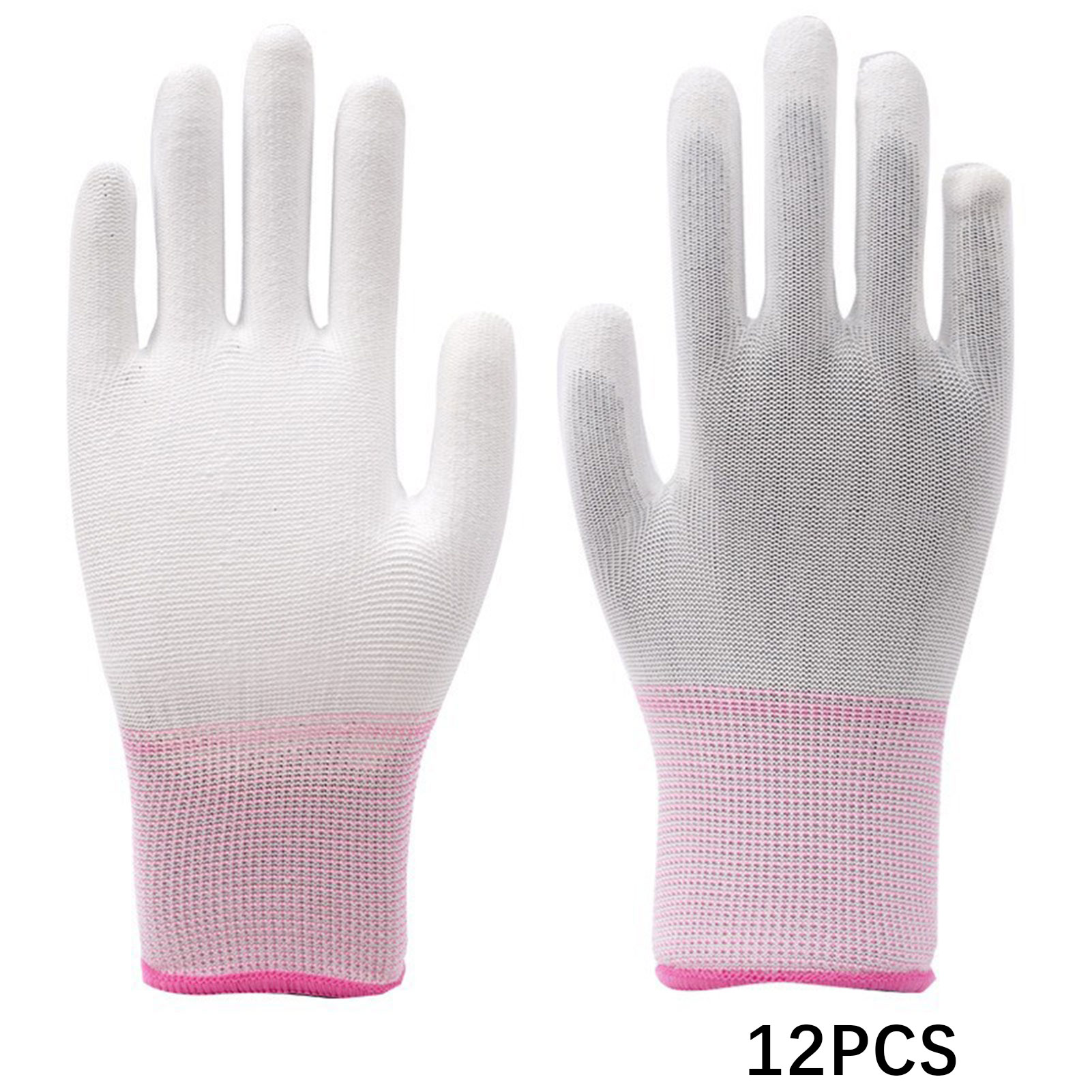 12 par antistatiska handskar nylon esd arbetshandskar pu-belagda handflata-/fingrar bärbara slitstarka isolerade handskar: Lila