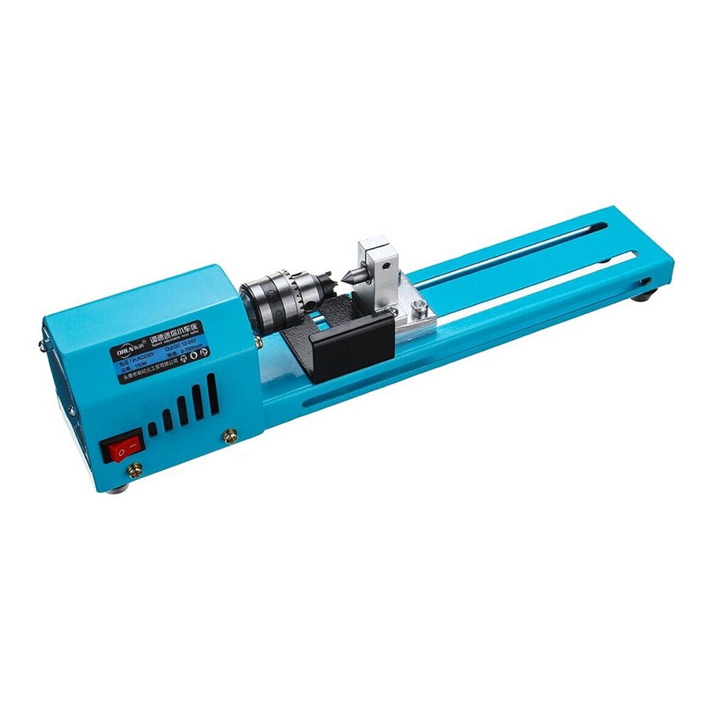 150W Mini Wood Lathe Woodworking Machine Portable Multifunction Durable Drill Polishing Bead Cutting Tool DIY Home