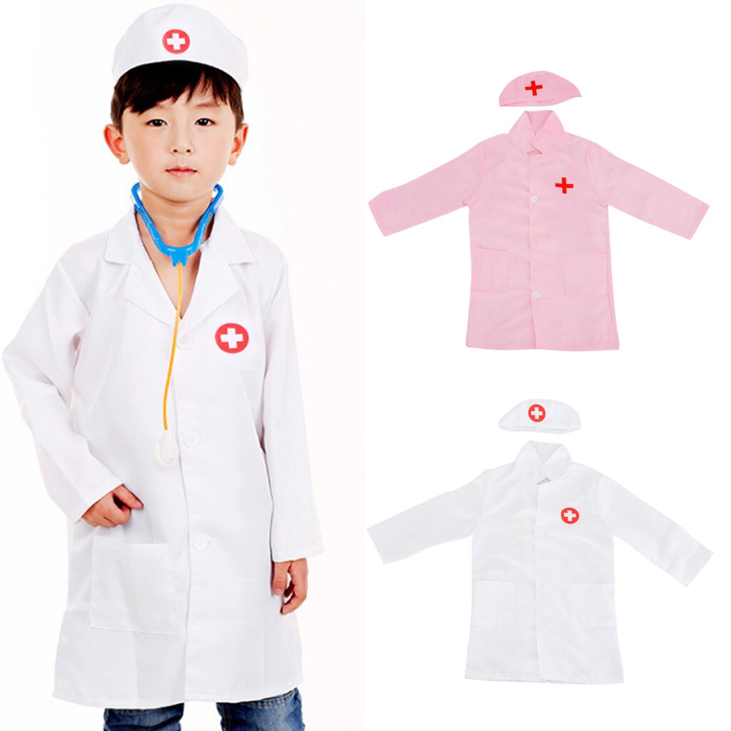 Kid's Toddler Play Doctor Nurse Uniforms Costume DIY Dress Up Kit Accessory