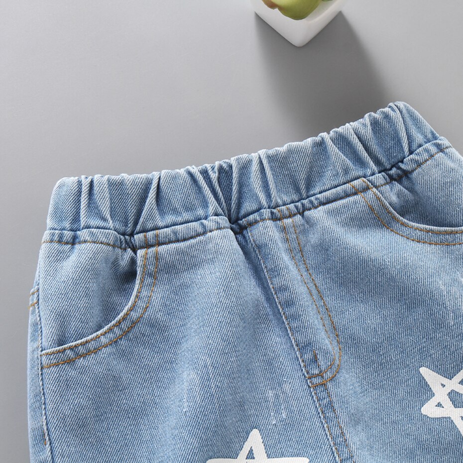 Jeans strappati per bambina Jeans con motivo a stella per Jeans con foro per ragazze Infantil primavera autunno vestiti per bambina