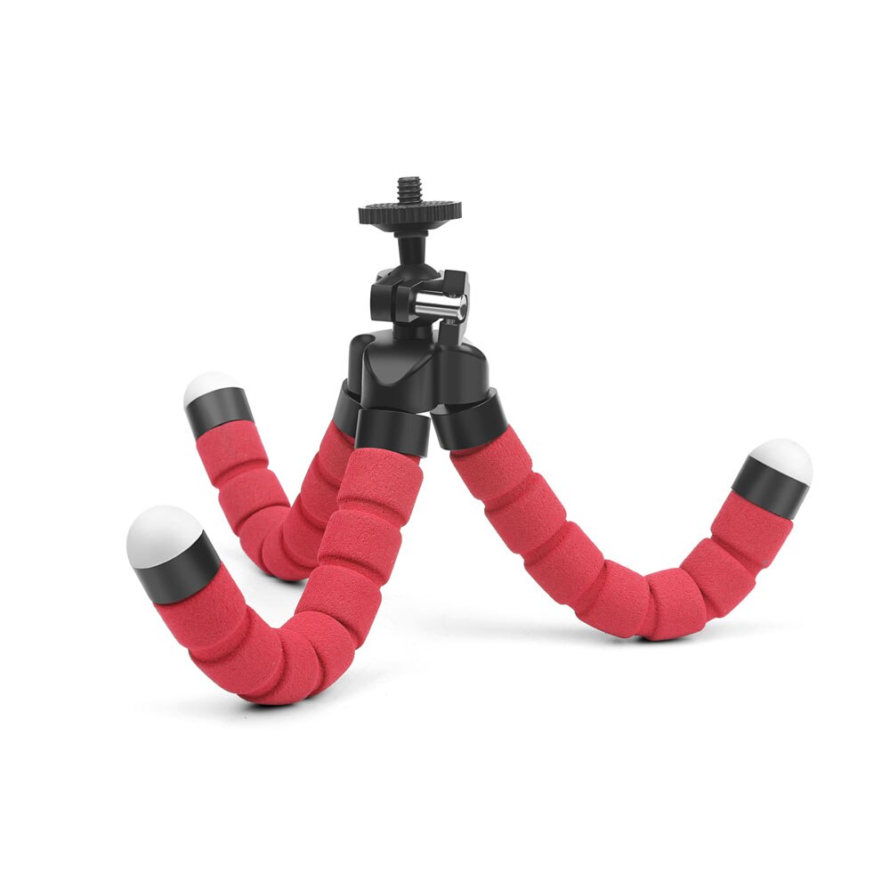 Mini éponge Flexible pieuvre trépied pour iPhone Samsung Xiaomi Huawei téléphone portable Smartphone support de trépied pour Gopro 9 8 7 caméra: Red Tripod
