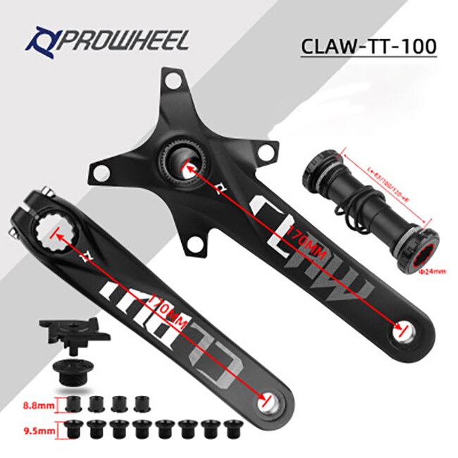 Prowheel Bike BCD104 Crank Sprocket 170mm Bicycle Snow Crankset BB100/120mm Fat Bike 36T/38T/40T/42T Round Narrow Wide Chainring