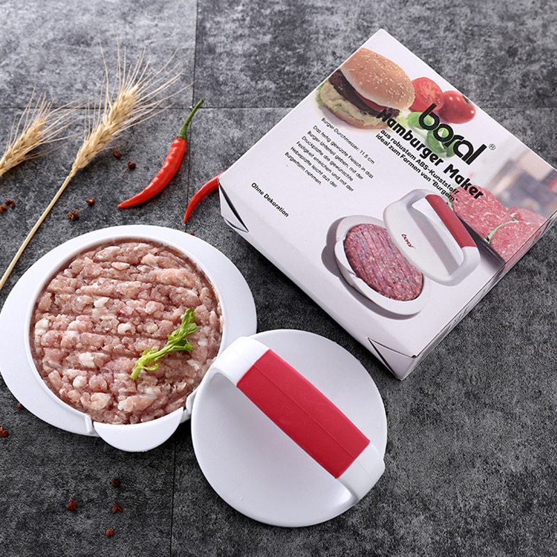 Tung hamburger presse burger kød oksekød grill patty maker form køkken grill værktøj latware sæt bestik burger kød presse