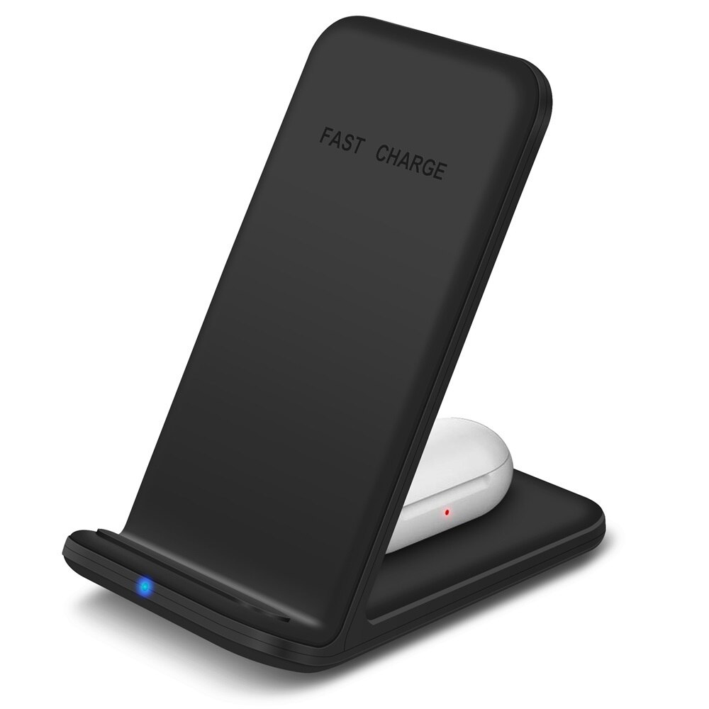 Kabellose ladestation für iphone 15w 13 2 in 12 11 xs, xr 1 qi  x 8 , samsung  s20 s10 s9, airpods pro und zwei geräte – schnellladestation