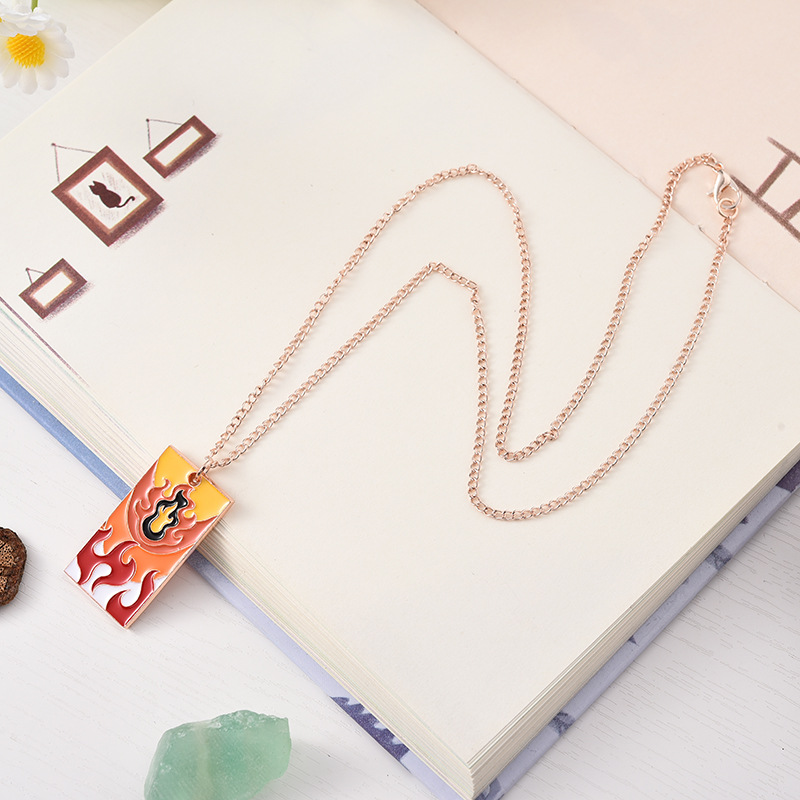 Collier Anime Demon Slayer Kamado Tanjirou Nezuko Agatsuma Zenitsu, pendentif en métal, accessoires de Cosplay, bijoux pour hommes et femmes