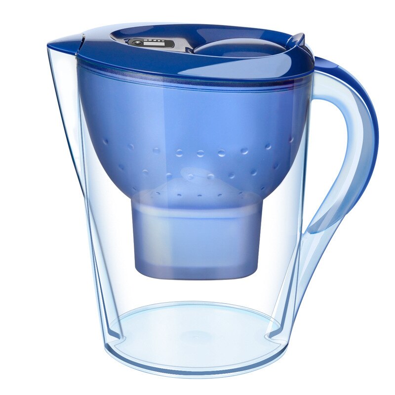 Jarra de agua con filtro de carbón activado, elimina la escala de cloro, 3,5l: White