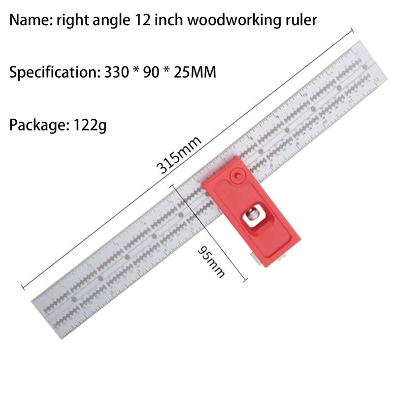 Woodworkers Edge Rule Auto-Line Drill Guide High-Precision Angle Gauge Metal Carpentry Tool Measuring