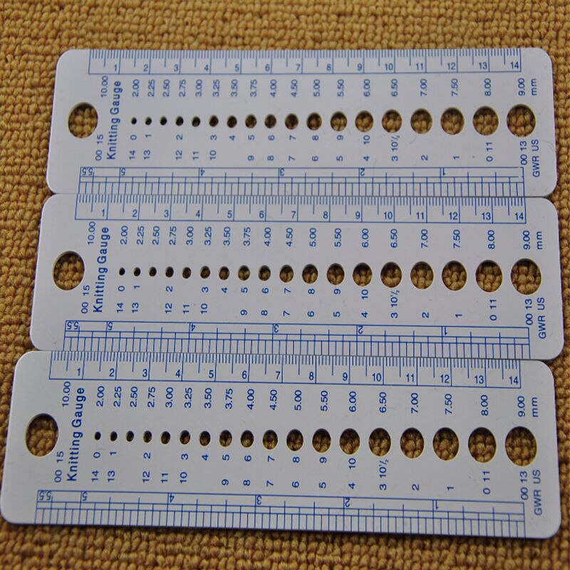 1Pc Ruler Tool All In One 2-10mm US UK Needle Gauge Inch cm Canada Sizes Knitting