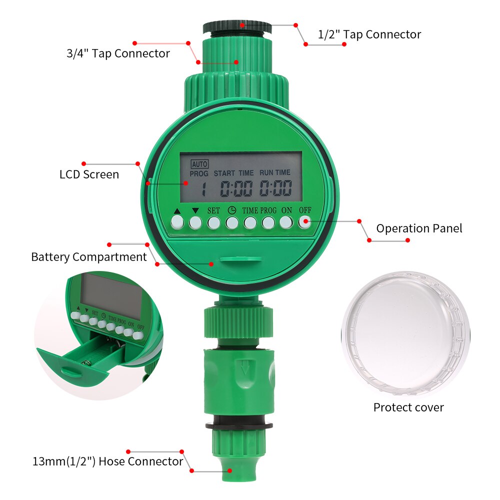 Garden Watering Timer Programmable Digital Hose Faucet Timer Waterproof Automatic Irrigation Kit Controller LCD Garden Timer