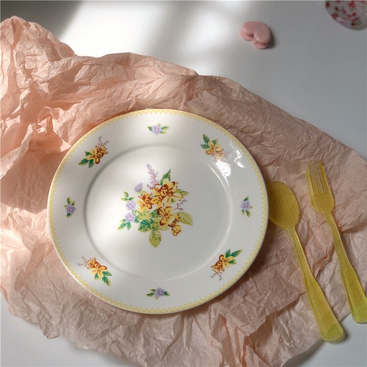 LadyCC Japanese Ceramic Plate Ceramics Dishes and Plates Sets Dinner Plates Set Fruit Plate Japanese Dishes Snack Plate