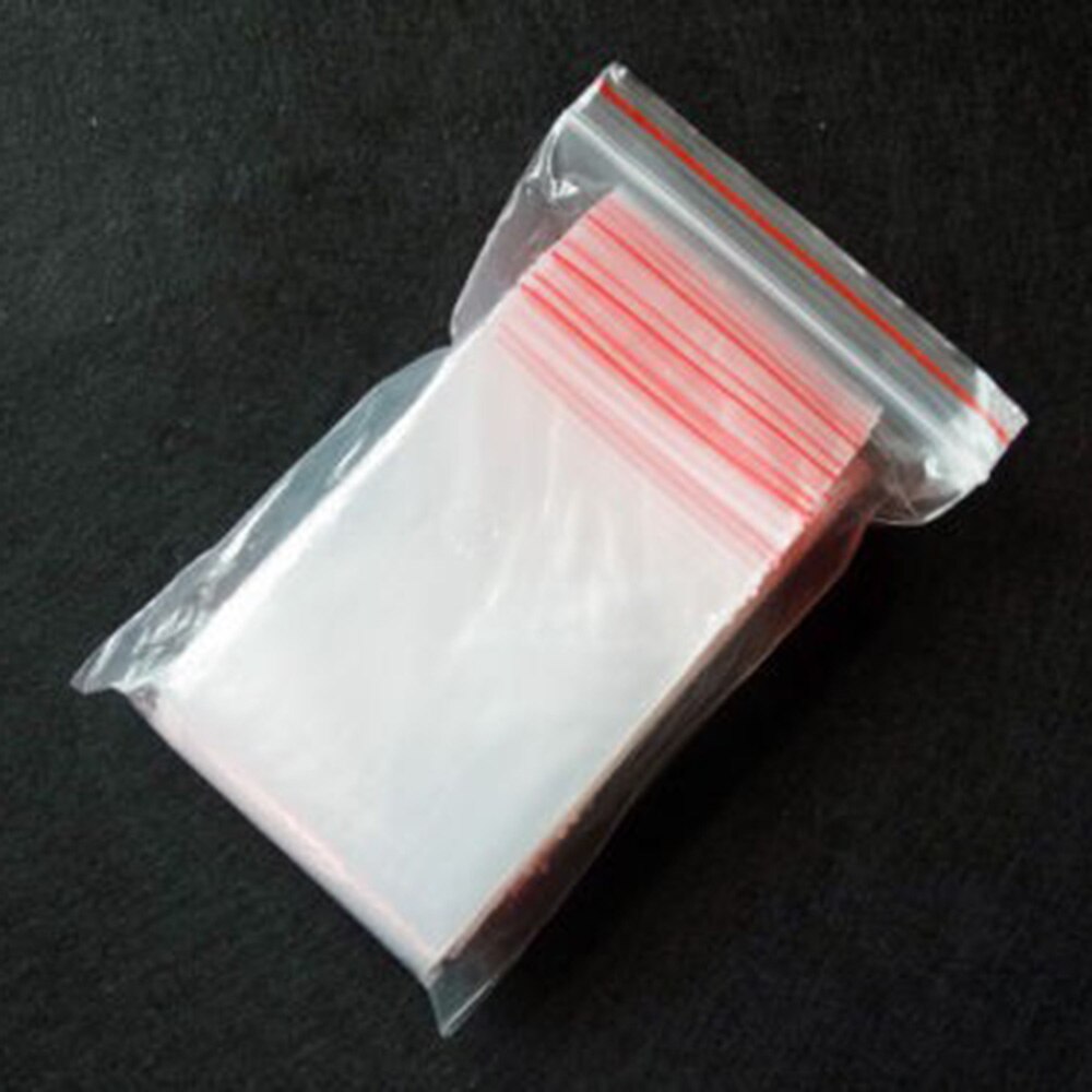 100 stk/pakke små plastikposer med lynlås genlukkelig gennemsigtig taske skopose vakuumopbevaringspose madopbevaringspose polyklare poser