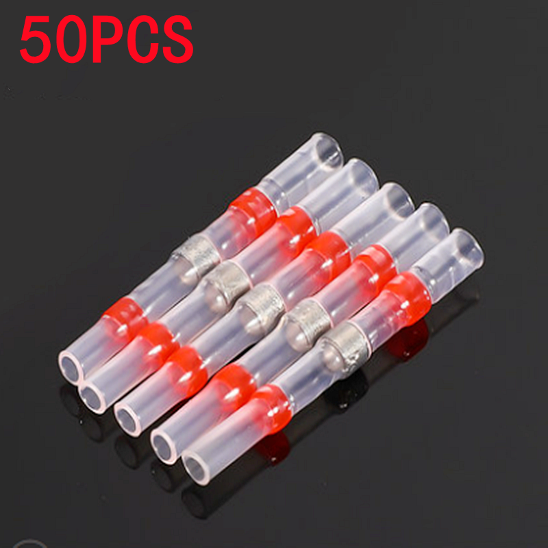 50/100pcs,Soldering Thermal Casing,Waterproof,Solder Seal Heat Shrink Butt Wire Connectors Terminals Electrical Copper with Glue: Dark Grey