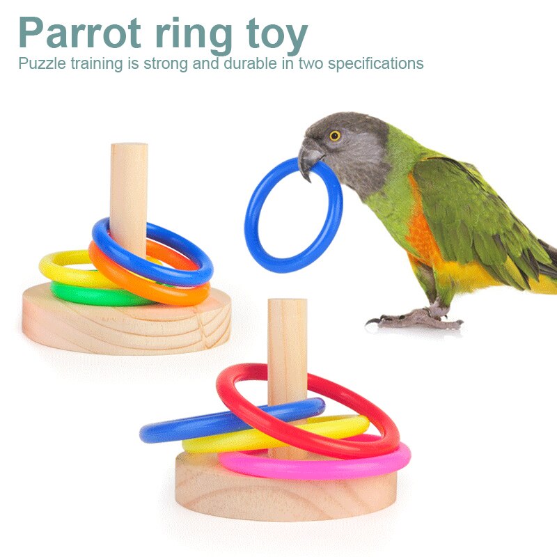 Parrot Bird Ring Toy Solid Wood Educational Bird Supplies Parrot Intelligence Development Training Interactive Toys Bird Supplie