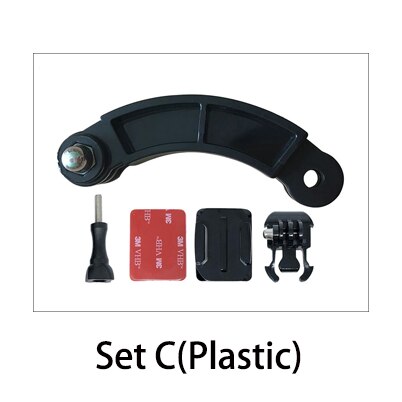 per Gopro 9 10 accessori estensione casco Selfie bastone staffa braccio supporto alluminio curvo CNC per andare pro eroe Xiaomi Yi SJCAM: impostato C