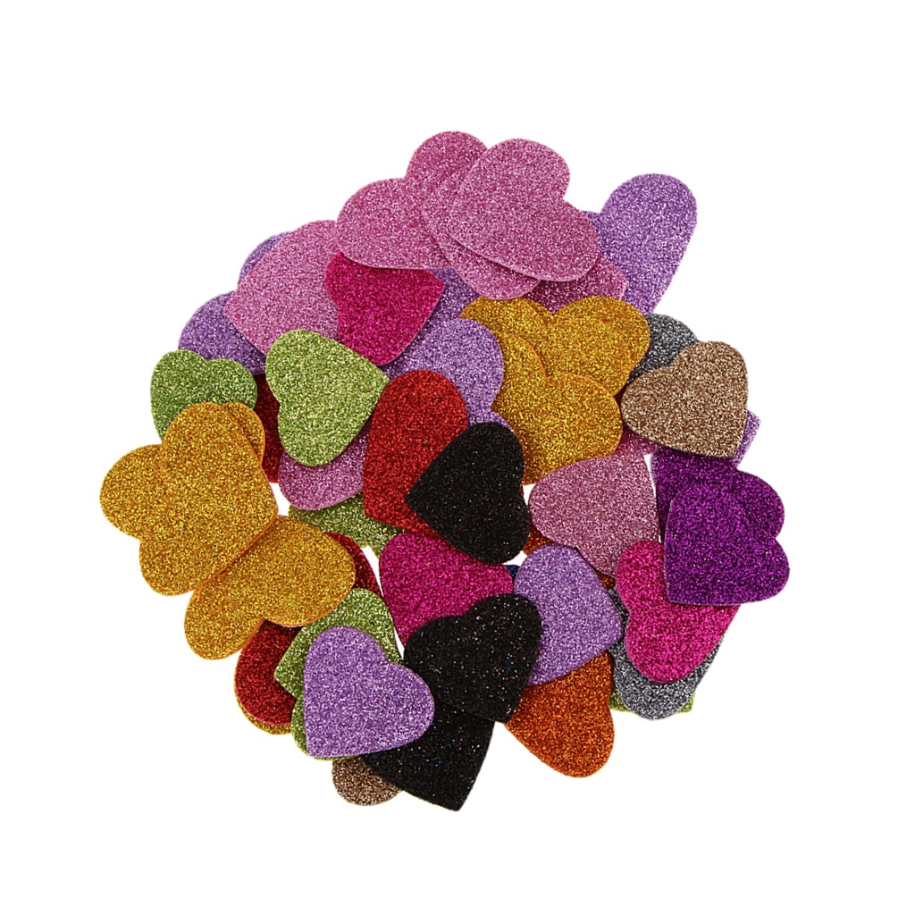 45 Heart Foam Stickers Kids Embellishments For Scrapbook Wedding Decor Craft
