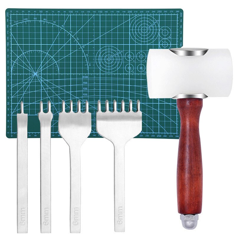 KAOBUY DIY Leather Carving Stamp Tools Set DIY Manual Leather Craft Stamps Art Pattern Leather Stamping Printing Tools Set: H
