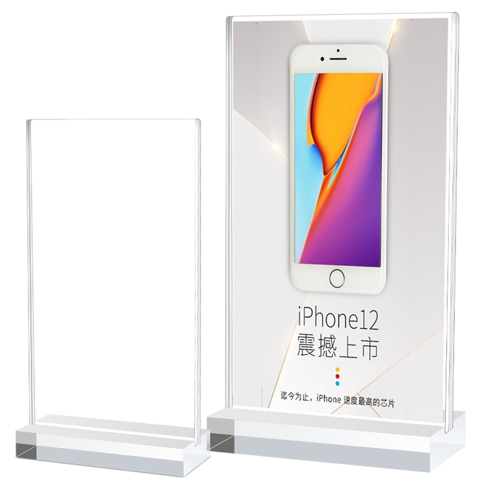 Acrylic A4 Standing Display Stand Desktop Advertising Price Brand Double-sided Transparent Menu Price Catalog Customization